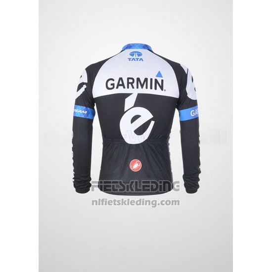 2011 Fietskleding Garmin Cervelo Wit en Zwart Lange Mouwen en Koersbroek